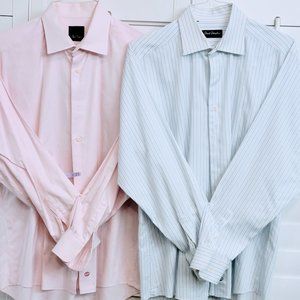 Like new worn once, laundered Lot of two Men's dress shirt's
